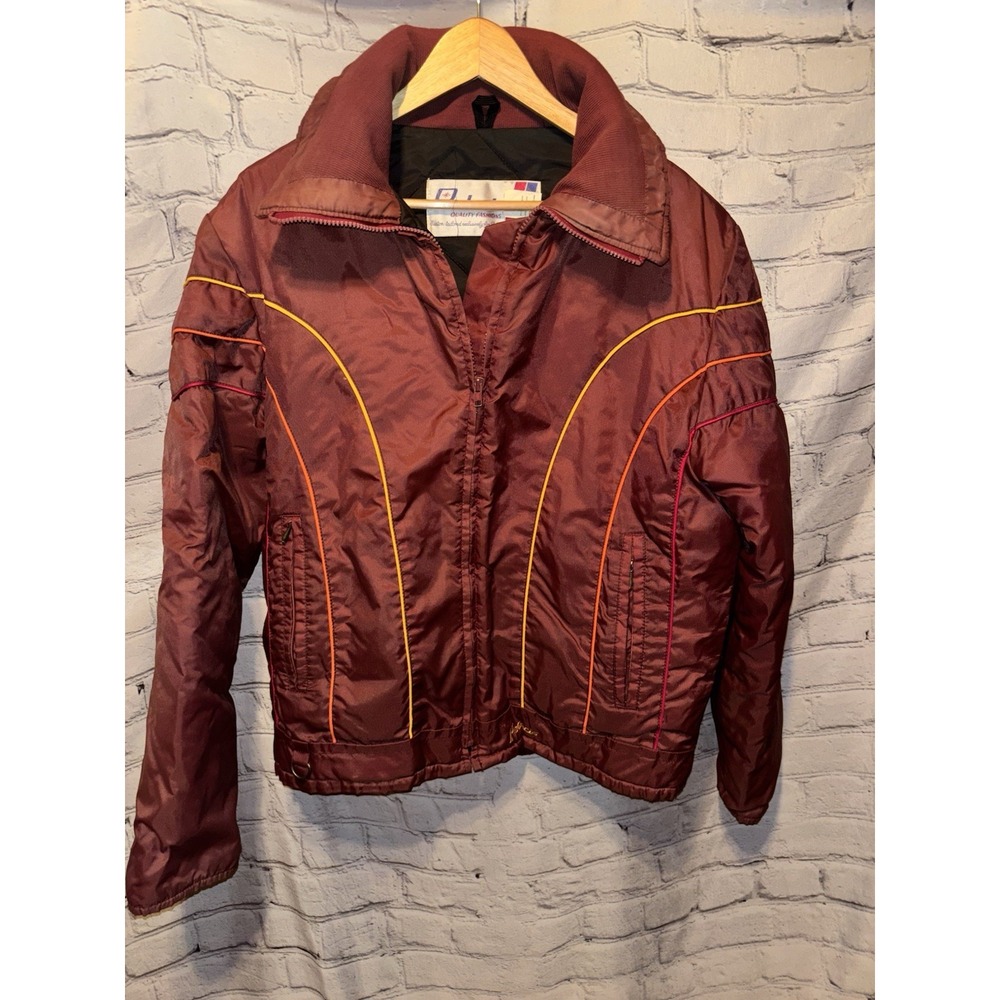 Polaris Winter Jacket Men's Size Medium Red Coat USA Made Full Zip Vintage 80s